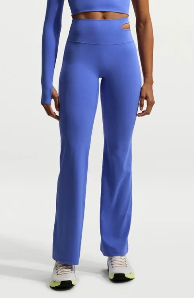 Nike Zenvy High Waist Flared Leggings In Blue