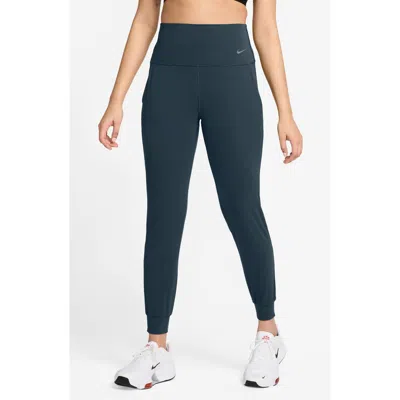 Nike Zenvy High Waist Joggers In Armory Navy/black