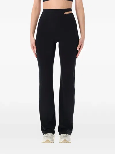 Nike Zenvy Asymmetric Cutout High-waisted Flared Legging Pant In Black At Urban Outfitters