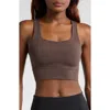 Nike Zenvy Medium-support Padded Longline Sports Bra In Gray