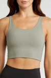 Nike Zenvy Rib Dri-fit Longline Sports Bra In Green