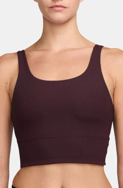 NIKE NIKE ZENVY RIB DRI-FIT LONGLINE SPORTS BRA