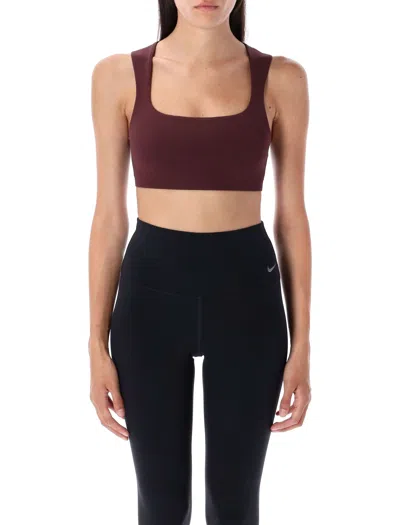 Nike Zenvy Sports Bra In Burgundy