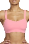 Nike Zenvy Strappy Light-support Padded Sports Bra In Pink