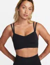 Nike Alate Trace Dri-fit Strappy Light Support Sports Bra In Black In Black