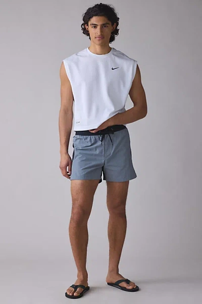 Nike Zip Colorblock 5" Swim Trunks In Black, Men's At Urban Outfitters