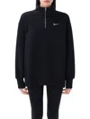Nike Sportswear Phoenix Fleece Quarter Zip Oversize Polo Sweatshirt In Black