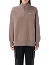 Nike Half-zip Fleece Sweatshirt In Brown