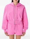 Nike Zipped Cropped Hoodie In Pink