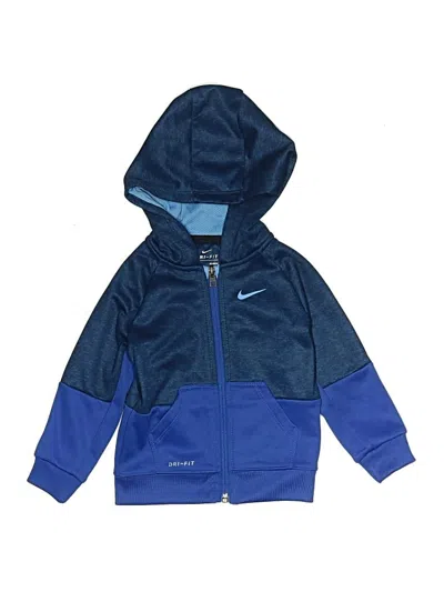 Pre-owned Nike Kids' Zip Up Hoodie In Blue