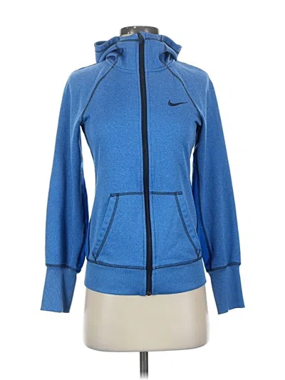 Pre-owned Nike Zip Up Hoodie In Blue