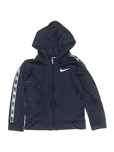 Pre-owned Nike Kids' Zip Up Hoodie In Blue