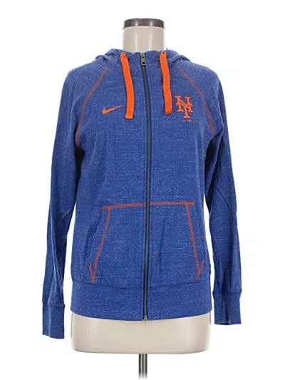Pre-owned Nike Zip Up Hoodie In Blue