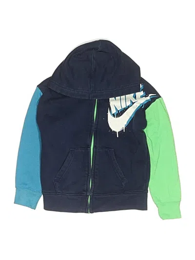 Pre-owned Nike Kids' Zip Up Hoodie In Blue