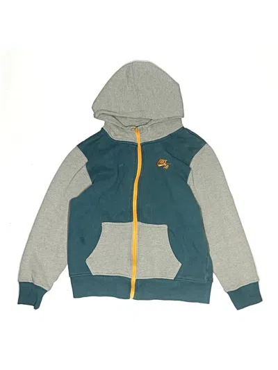 Pre-owned Nike Kids' Zip Up Hoodie In Blue