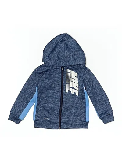 Pre-owned Nike Kids' Zip Up Hoodie In Blue