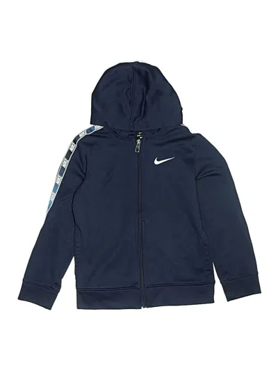 Pre-owned Nike Kids' Zip Up Hoodie In Blue