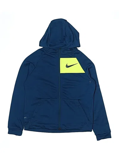 Pre-owned Nike Kids' Zip Up Hoodie In Blue