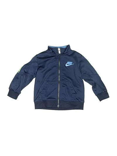 Pre-owned Nike Kids' Zip Up Hoodie In Blue