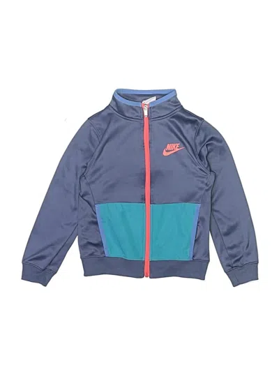 Pre-owned Nike Kids' Zip Up Hoodie In Blue