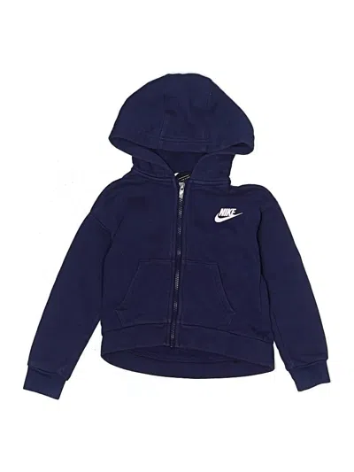 Pre-owned Nike Kids' Zip Up Hoodie In Blue