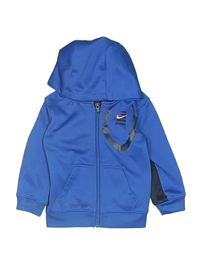 Pre-owned Nike Kids' Zip Up Hoodie In Blue