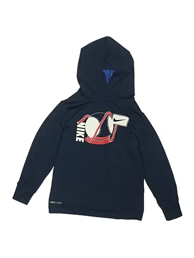 Pre-owned Nike Kids' Zip Up Hoodie In Blue
