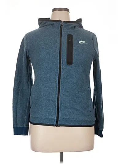 Pre-owned Nike Zip Up Hoodie In Blue