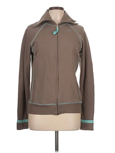 Pre-owned Nike Zip Up Hoodie In Brown