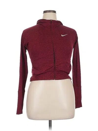 Pre-owned Nike Zip Up Hoodie In Burgundy