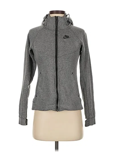 Pre-owned Nike Zip Up Hoodie In Gray