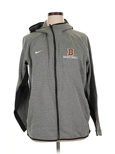 Pre-owned Nike Zip Up Hoodie In Gray