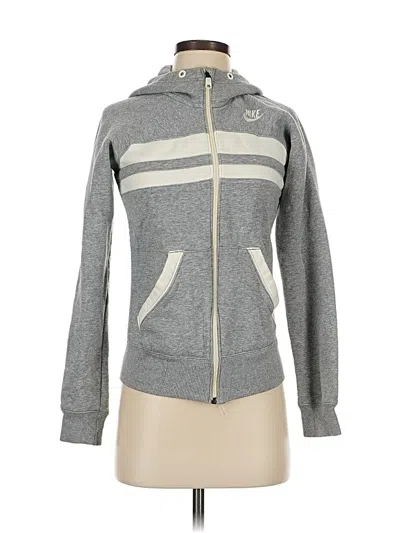 Pre-owned Nike Zip Up Hoodie In Gray