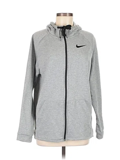 Pre-owned Nike Zip Up Hoodie In Gray