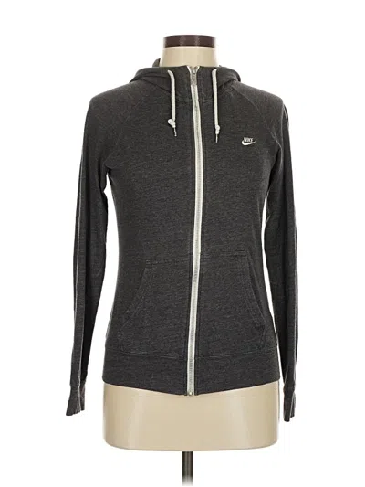 Pre-owned Nike Zip Up Hoodie In Gray