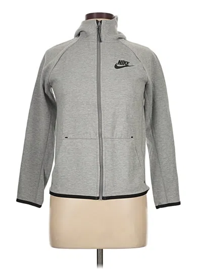 Pre-owned Nike Zip Up Hoodie In Gray