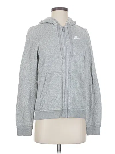 Pre-owned Nike Zip Up Hoodie In Gray