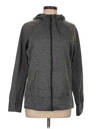 Pre-owned Nike Zip Up Hoodie In Gray
