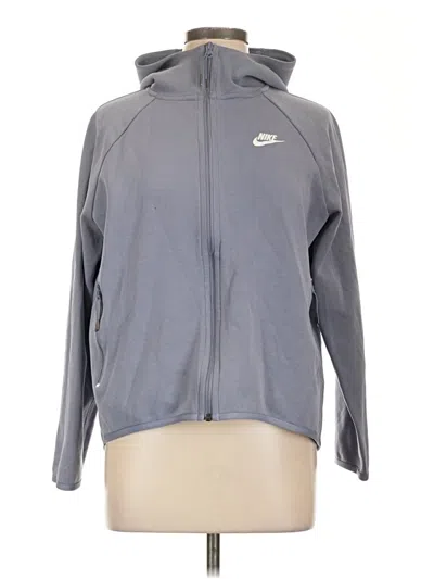 Pre-owned Nike Zip Up Hoodie In Gray