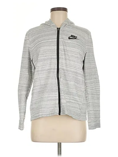 Pre-owned Nike Zip Up Hoodie In Gray