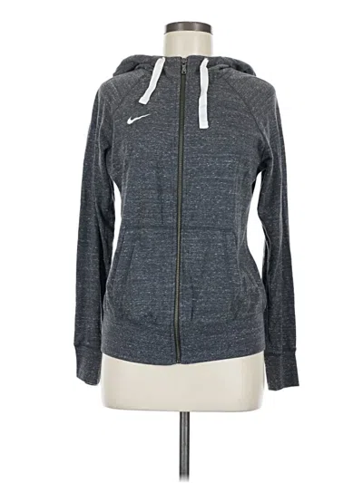 Pre-owned Nike Zip Up Hoodie In Gray