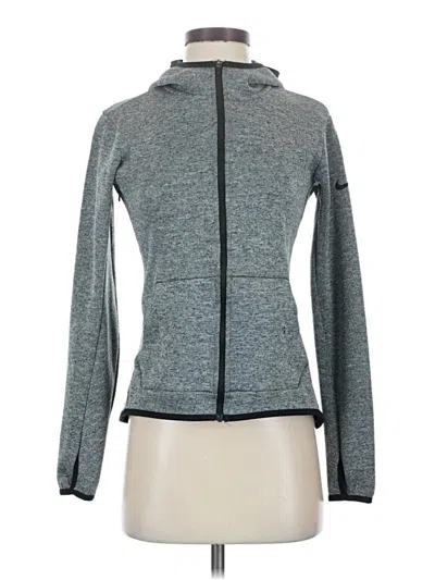 Pre-owned Nike Zip Up Hoodie In Gray