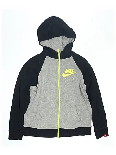 Pre-owned Nike Kids' Zip Up Hoodie In Gray