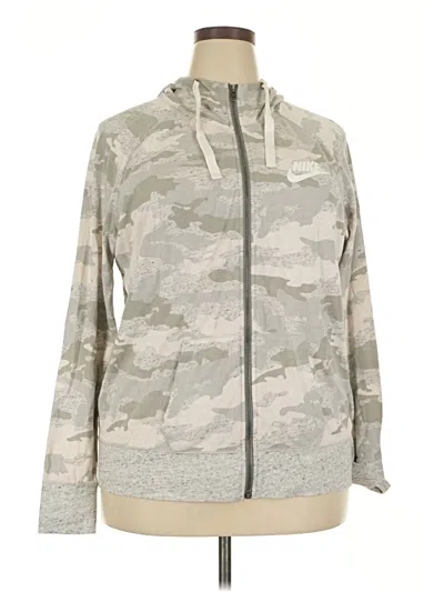 Pre-owned Nike Zip Up Hoodie In Gray