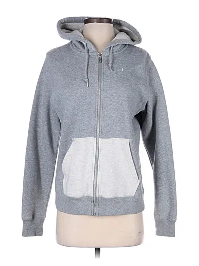 Pre-owned Nike Zip Up Hoodie In Gray