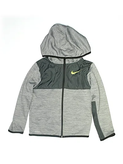 Pre-owned Nike Kids' Zip Up Hoodie In Gray