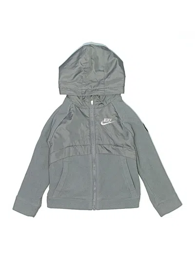 Pre-owned Nike Kids' Zip Up Hoodie In Gray
