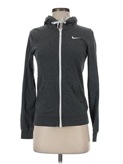 Pre-owned Nike Zip Up Hoodie In Gray