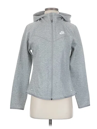 Pre-owned Nike Zip Up Hoodie In Gray