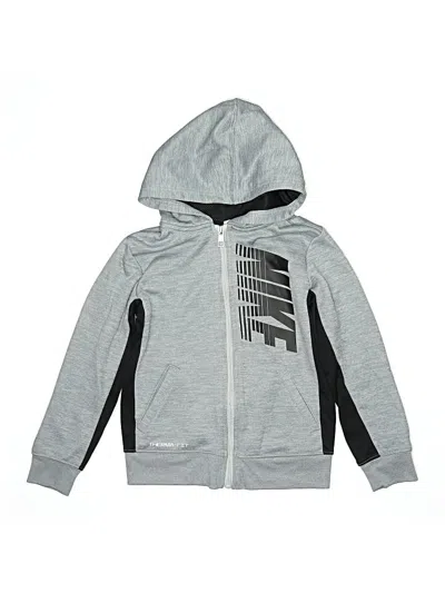 Pre-owned Nike Kids' Zip Up Hoodie In Gray